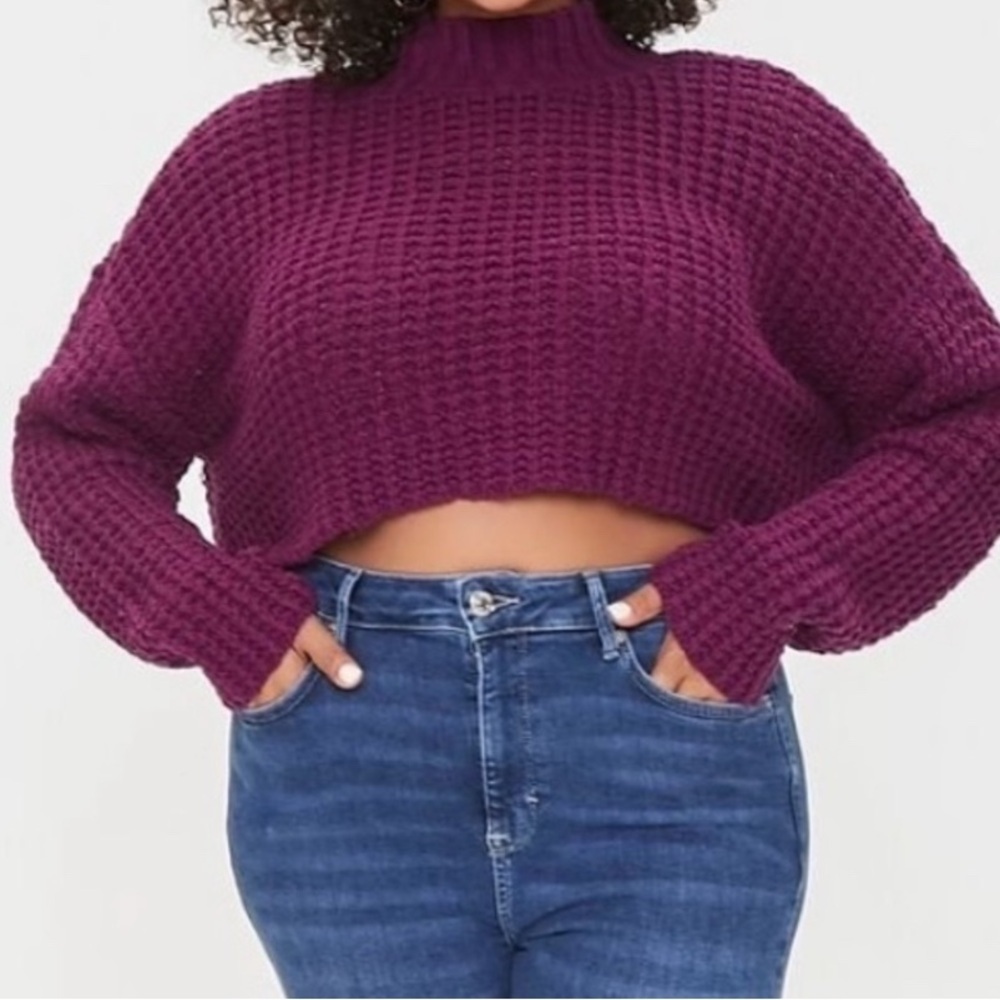 Forever 21 Mockneck Cropped LS Sweater Size  3X